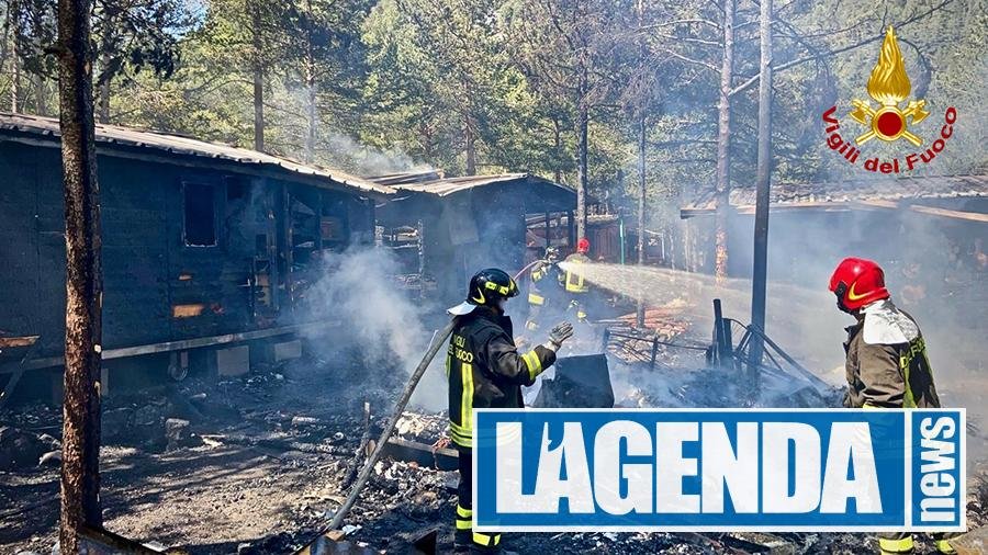 Incendio campeggio Vigili del Fuoco Bardonecchia