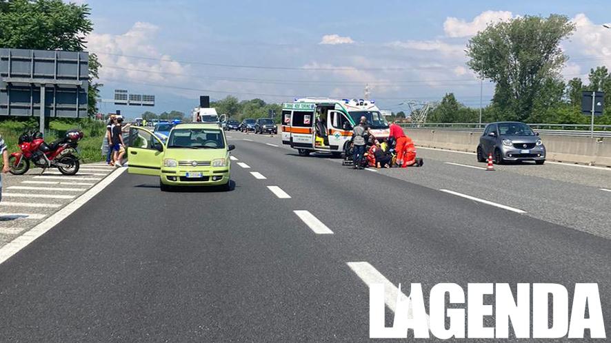 Tangenziale di Torino: incidente tra auto e moto, un ferito al CTO
