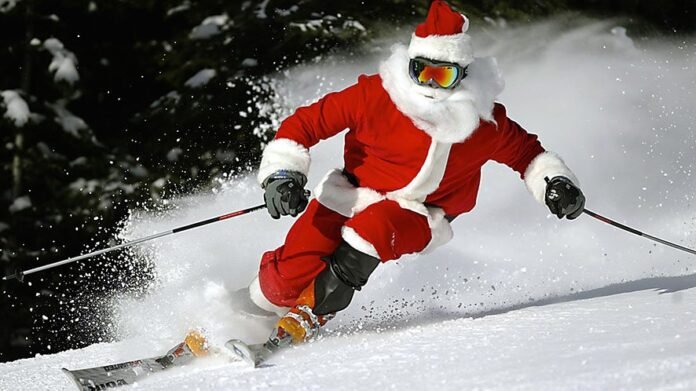 Babbo Natale sugli sci